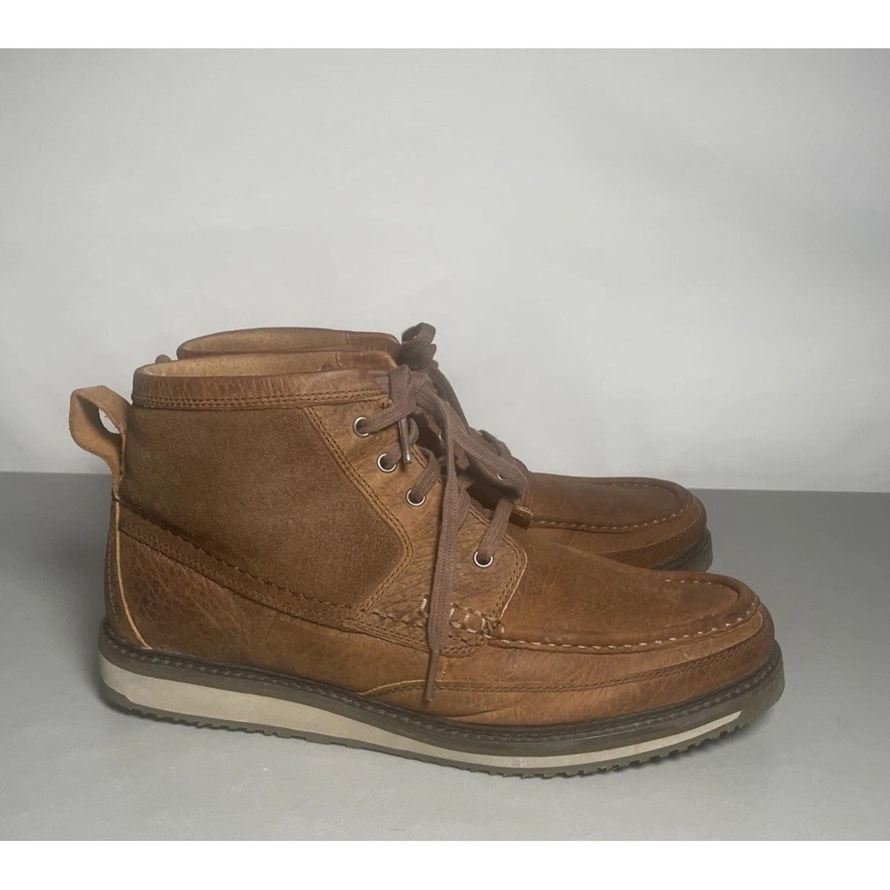 ARIAT LOOKOUT Distressed Leather Moc Toe Chukka Boots Men's US 12 EE